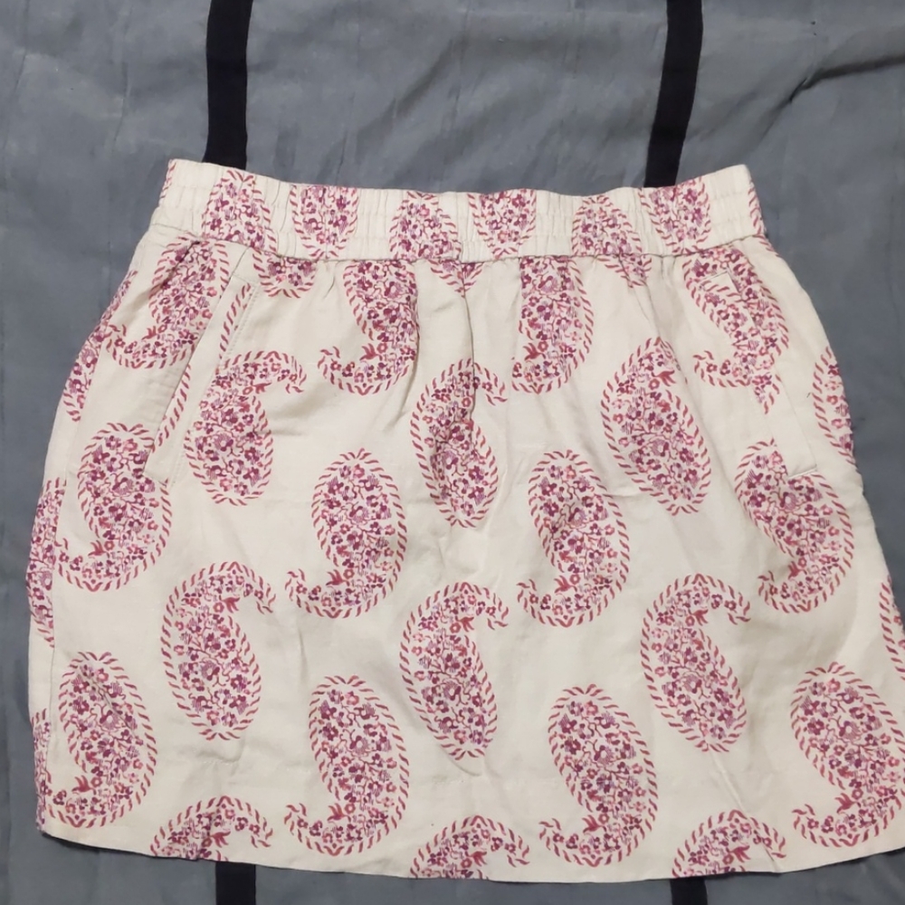Cream and pink Loft skirt